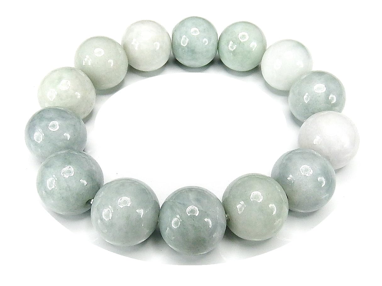 

[Ishimachi] AAA Grade or Higher Quality Jade Bracelet, Extra Large (approx. 17.5mm beads), Natural Stone, Genuine Jade, Amulet