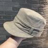 Autumn and Winter Warm Woolen Thin Age Reduction Pleated Equestrian Hat Female Internet Celebrity Wide Hat Cover Fashion Flat Top Cap