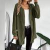Fashion Women's Zipper Hoodie Casual Long Fashion Coat