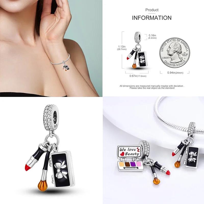 925 Silber Glühwürmchen Libelle Eule Anhänger Kleeblatt Herz Zirkon Farbperle für Original Armband Anhänger Schmuck