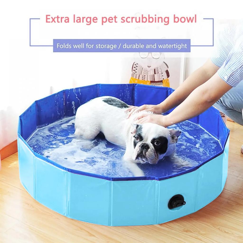 Haustierpool Tragbare Schwimmwanne Faltbare Hundebadewanne Faltbare Haustierbadewanne Hundebadewanne Outdoor Indoor Zusammenklappbarer Bade-Pool