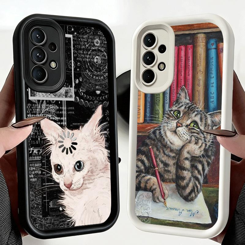 Phone Case for Samsung Galaxy A17 A16 A15 A14 A13 Funny Cats Fashion Style A56 A36 A26 A55 A35 A25 A54 A34 A24 A53 A33 A23 A07 A