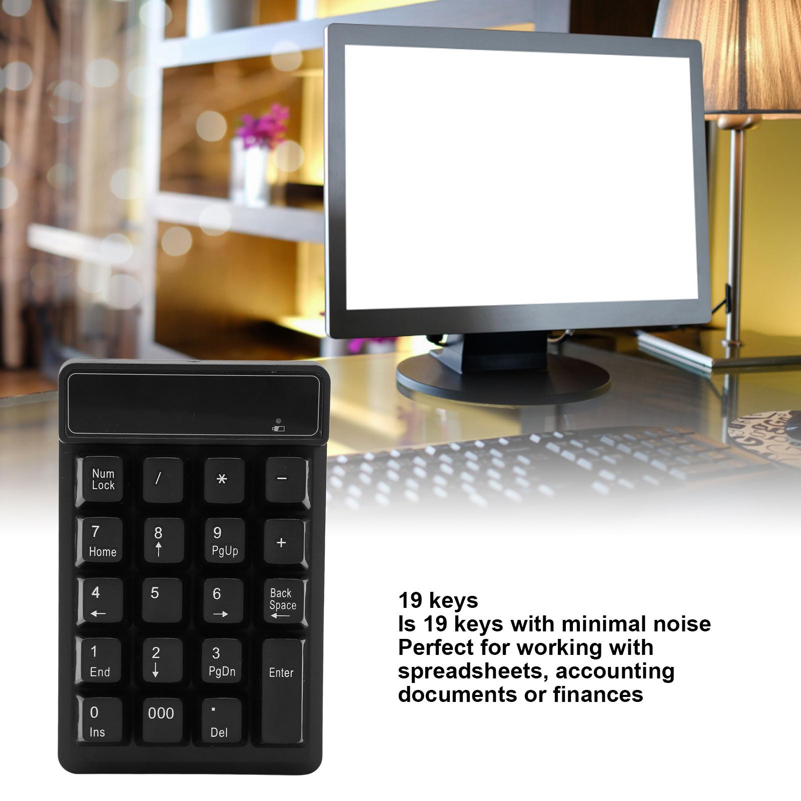 

2.4G USB цифровая клавиатура 19 клавиш U-типа портативная мини малошумная цифровая клавиатура для бухгалтерии