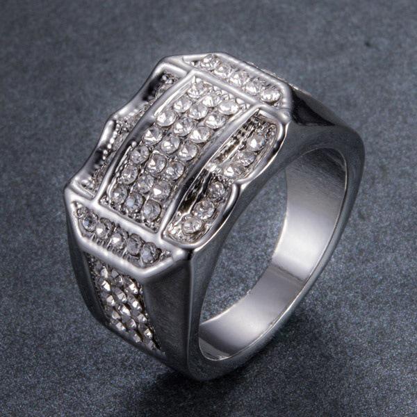 Pánský evropský a americký módní diamantový prsten - Styl velké značky