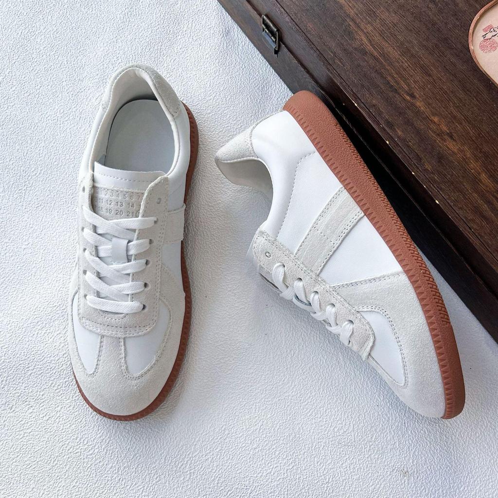 2025 Women's Genuine Leather Sporty Flat Shoes - Versatile, Trendy German Trainer for Spring
