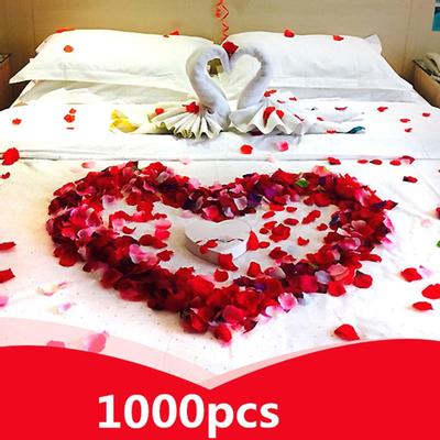 1000 Stück künstliche Blütenblätter, langlebig, multifunktional, weich, simulierte Rosenblütenblätter, Konfetti-Ornamente für Bankettdekoration