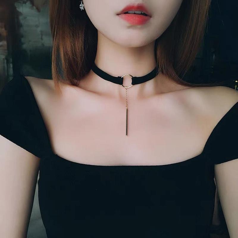 Korean Fashion Velvet Choker Necklace for Women Vintage Sexy Lace Necklace with Pendants Gothic Girl Neck Jewelry Accessories