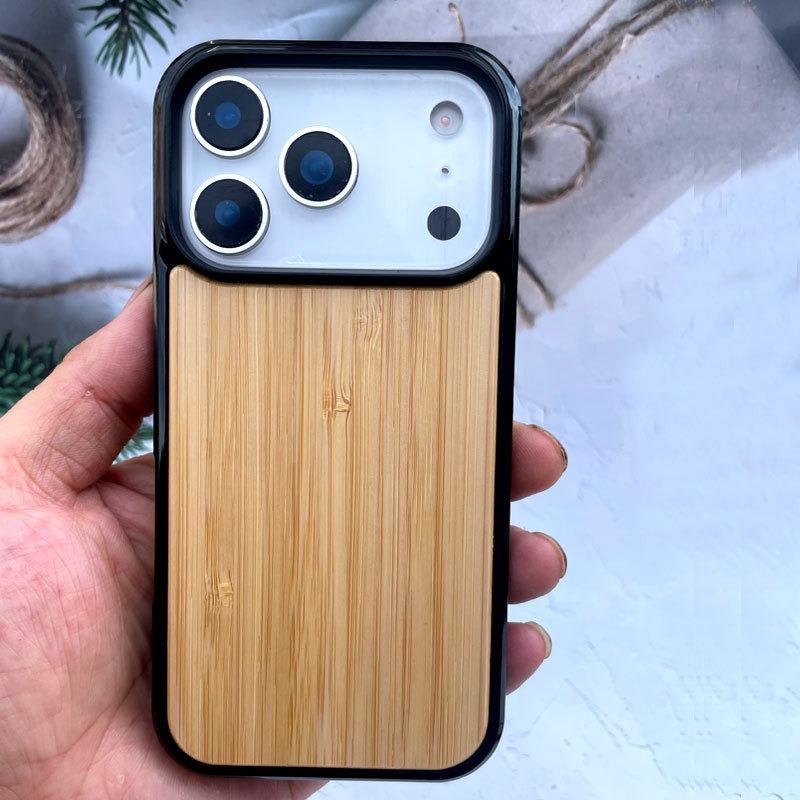 High-end Wooden Phone Case for IPhone 17 Pro Max 17 Air 16 Pro 15 14 13 12 11 Walnut Soft Edge All-inclusive Protective Cover