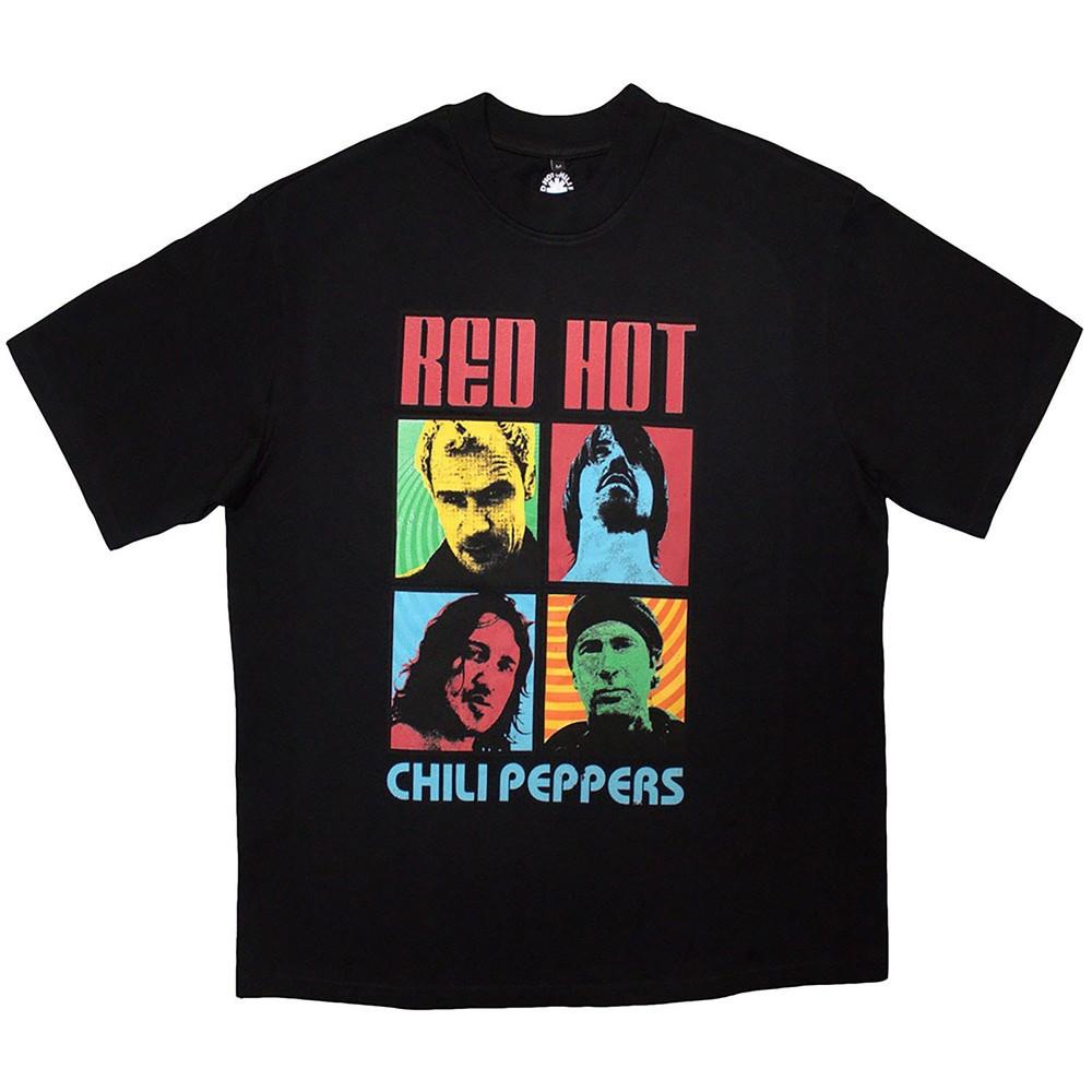 Men's Red Hot Chili Peppers Portrait Photos Oversized Boxy Tee Vintage T-shirt