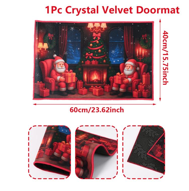 Christmas Carpet Round Snowman Floor Mat Doormat Welcome Mat Living Room Carpet Bedroom Carpet Washable Home Decor