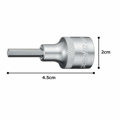TONE Hexagon Socket 3HB-05 Drive Angle 9.5mm (3/8") Width Across Flats 5/32inch