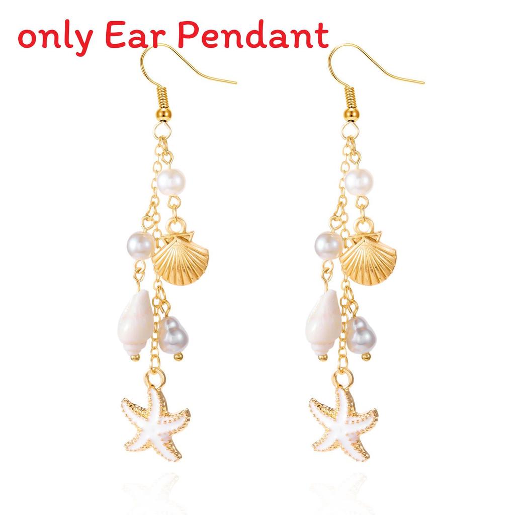 Summer Ocean Style Shell Pendant Earrings With Unique Geometric Design For Women