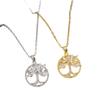Tree of Life Round Pendant Necklace, Titanium Steel with Full Diamond, Elegant Light Luxury Clavicle Chain for Women