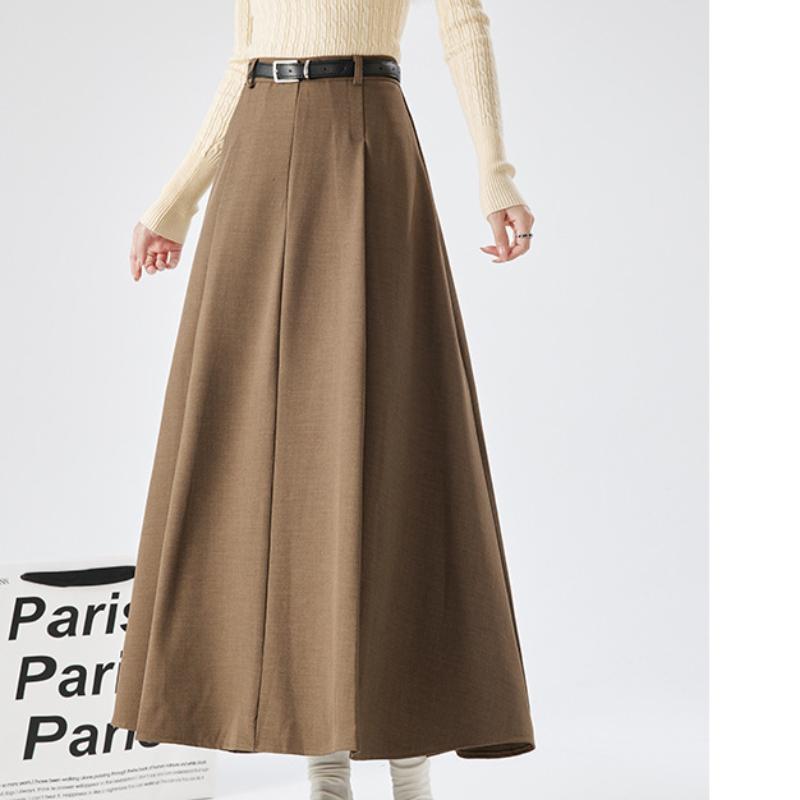 

Женский новый весенне-летний плиссированный костюм с юбкой из ледяного шелка, в милом стиле, юбка с высокой талией, прилегающая, А-силуэта, миди XL