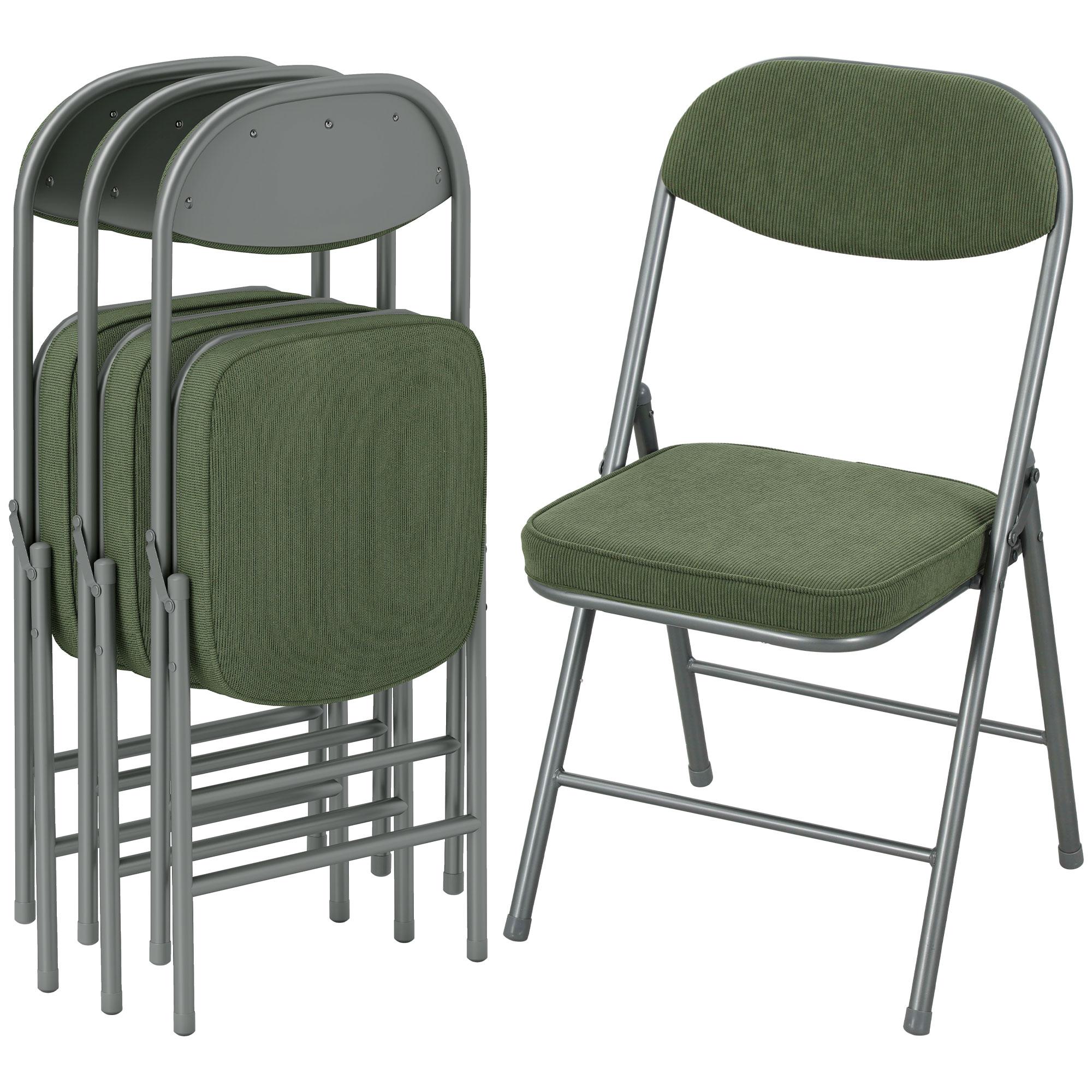 4-Piece Set Padded Folding Chairs, Foldable