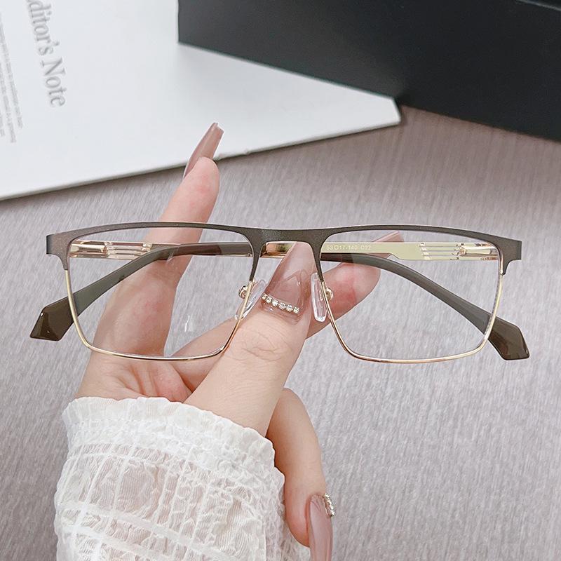 Men's Anti-Blue Light Square Metal Glasses Frame 6915 - Business Casual Style