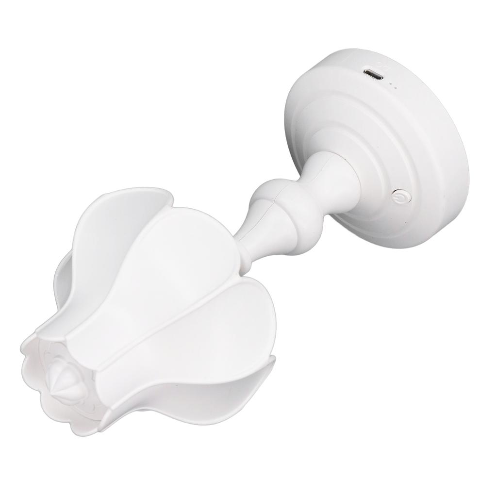 Flower Night Lamp Bedroom   Retro Table Bedside LED Eye Protective Light Rechargeable for Studying