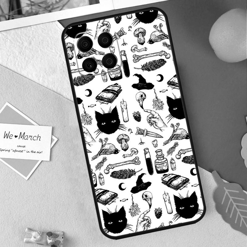 Witchcraft Witch Cat Case For Huawei P Smart 2019 2021 P20 P40 P30 Lite P50 Pro Nova 5T Honor X8 X9 50 70 Cover