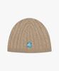 LMC Emb Bear Cable Knit Beanie Beige
