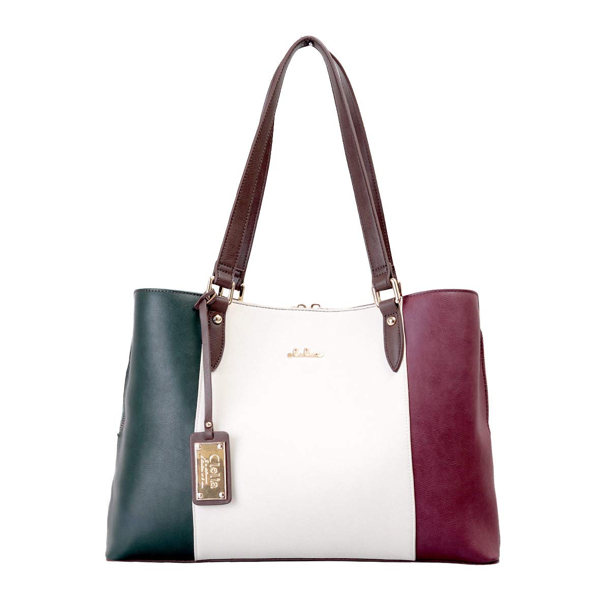 

Tote Large A4 Tricolor Tote Liberte Series [Cleria] Women s Bag, Capacity, Compatible, Dividers, Mother s Bag, [CL-22720] (Milan)