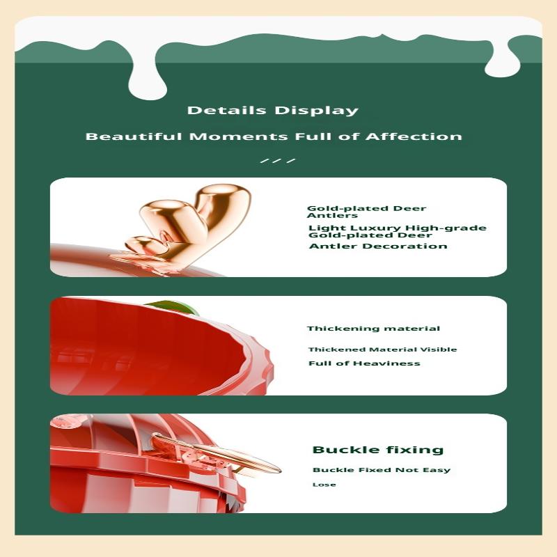 1Pc Creative Christmas Box - Elk Pattern Xmas Eve Handbag Style Peace Fruit Box, Reusable Packaging for Christmas Gifts