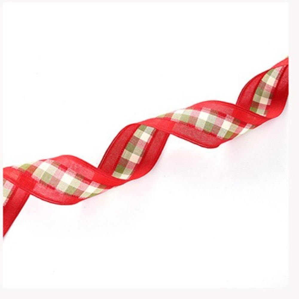 2m Christmas Ribbon DIY Lmitation Linen Fabric Swirl Ribbon Christmas Tree Ribbon Plaid Bow Snowflake Burlap Ribbon