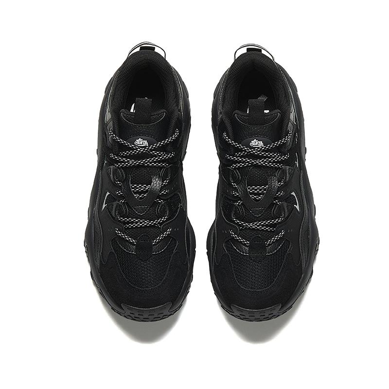 Anta Star Trail Splicing Design Non-Slip Wear-Resistant Low-Top Casual Shoes Men sneaker Black Silver 912448802-5
