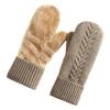 Comfort Fit Double Layer Thickened Knitted Gloves Interior Solid Color Warm Cover Gloves Soft All Fingers Gloves Cold Weather