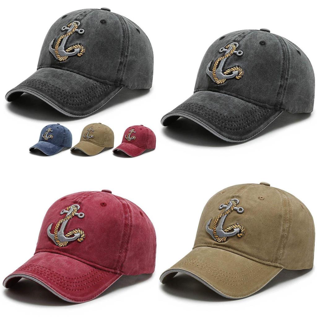 Stylish Men's Baseball Cap With Unique Embroidered Anchor Design For Spring And Autumn Seasons