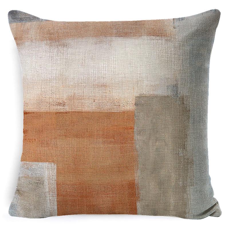 Heimdeko Kissen Kissenbezug Neu Türkis und Orange Abstrakte Kunst Malerei Wurfkissenbezug