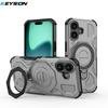 KEYSION Shockproof Magnetic Case for iPhone 17 Pro Max TPU+PC Upright Live Metal Ring Stand Phone Back Cover for iPhone 17 Air