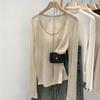 Sheer Loose Knit Long-Sleeve Sweater for Women - Autumn Style Sunscreen Blouse