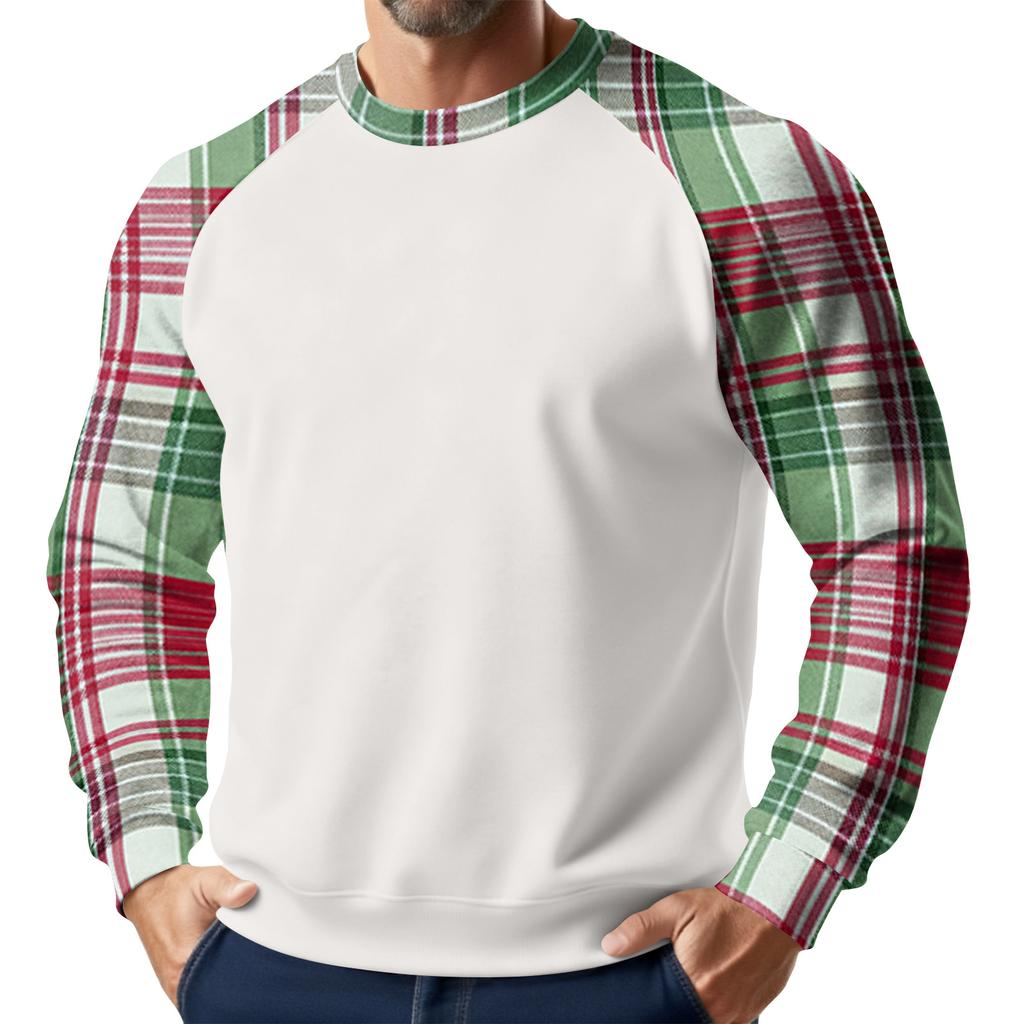 Men's Christmas Raglan Crewneck Fleece Sweatshirt
