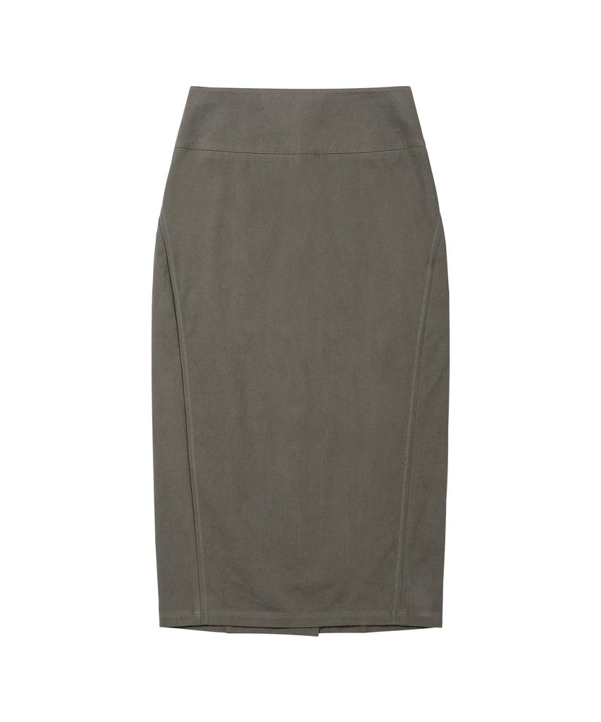 Wellbeing Express Embroidered Long Skirt Khaki