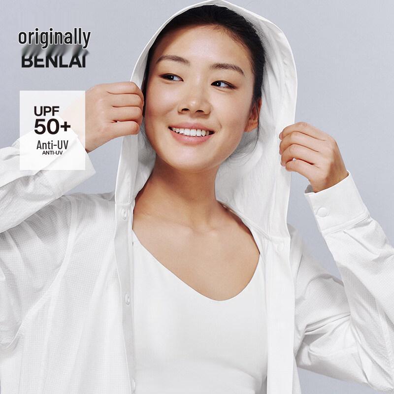

BENLAI Women s Sun Protection Hooded Drop-Shoulder Shirt S