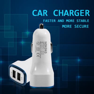 LF Τετράγωνος Προσαρμογέας Πρίζας Φορτιστή Αυτοκινήτου Διπλό USB Γρήγορη Φόρτιση Φορητός Φορτιστής LED