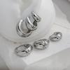 European and American Fashion Retro Titanium Steel Metal Earrings, Simple and Versatile Stainless Steel Earrings for Women, Color-Preserving