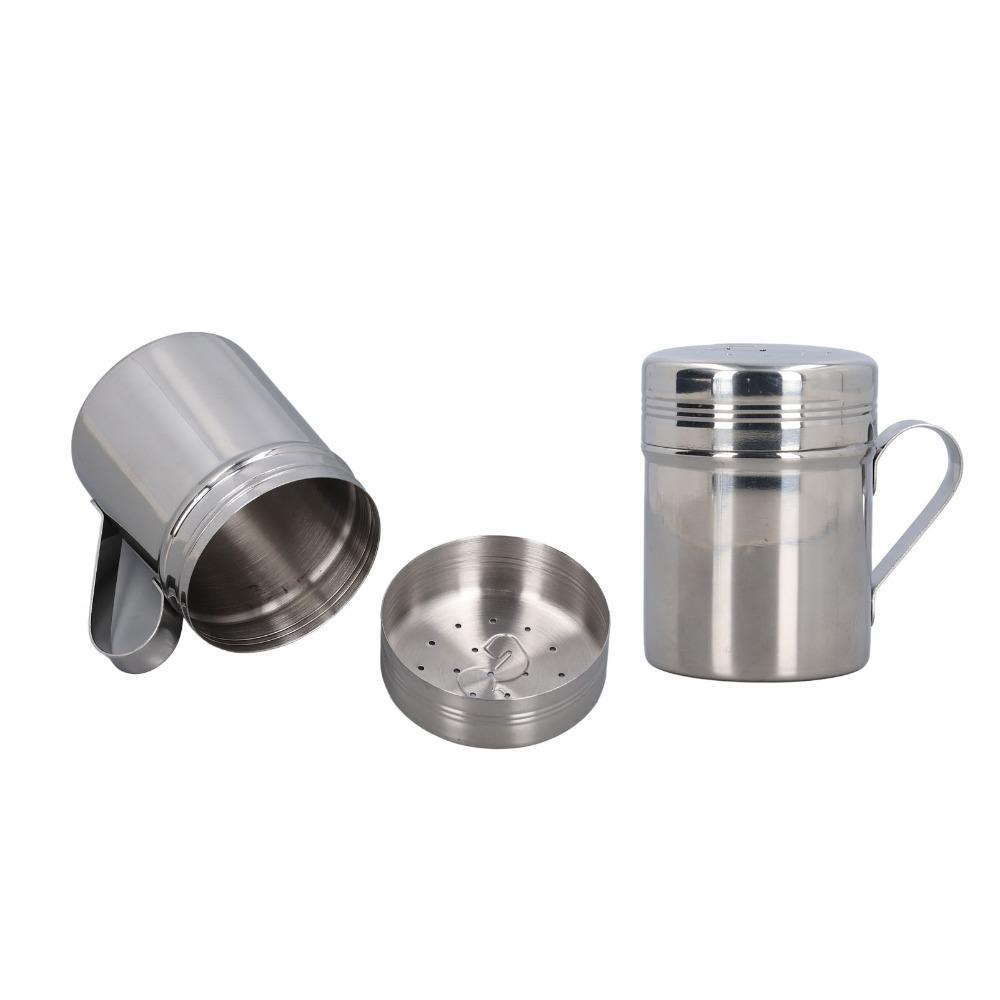 2PCS Stainless Steel Salt & Peppers Set Professional S Shape P Shape Seasoning Bottle with Handle Dishwasher Safe