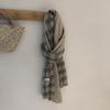 Korean Retro Grid Scarf Women's Autumn New Cotton and Linen Long Style Shawl Scarf