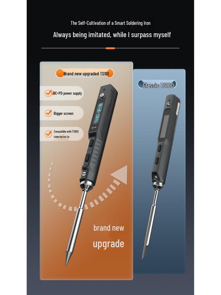 TS101 Digital Electric Soldering Iron Pen, High Power, Adjustable Temperature, Internal Heating, Household Electronics Repair Kit