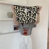 Fashionable Beige Leopard Print Canvas Tote Bag - Large Capacity Shoulder Handbag for Female Students