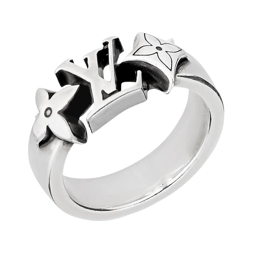 LOUIS VUITTON 925 Sterling Silver Rings Men's Silver M1932