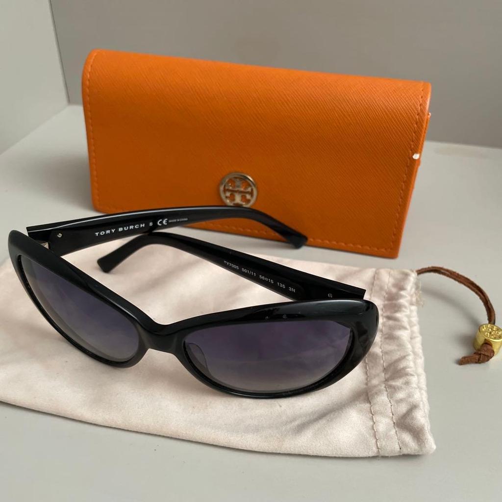 Used TORY BURCH black sunglasses with case