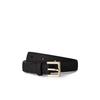 BONAVENTURA Square Buckle Belt X White Leather X Nobile Women's (70cm) [Black (Shrunken Leather)] BBLTN201-BKWH-70