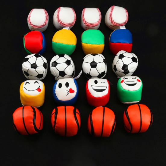 Faux Leather Footbag Cartoon Expression Number Football Basketball Baseball Throwing Beanbag Toy Kids Indoor Outdoor Play Handmade Kickball