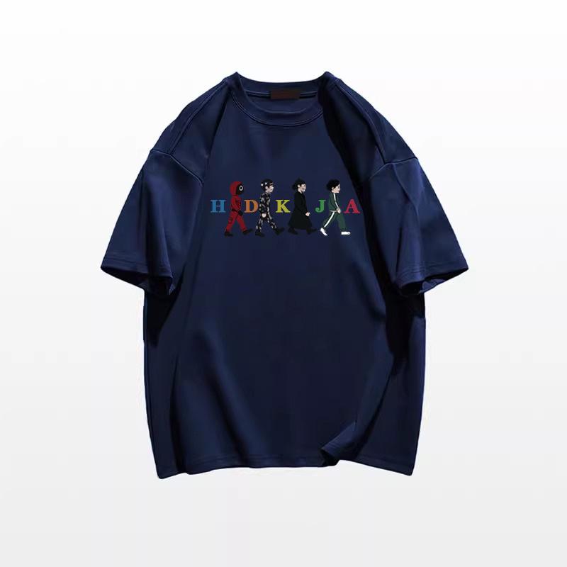 

Женская футболка оверсайз из 100% хлопка в уличном стиле со спущенными плечами XXL темно-синий