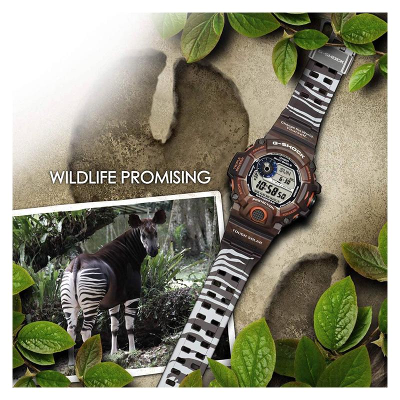 Casio G-SHOCKG-SHOCK Love The Sea And The Earth Theme Series Quartz Movement Plastic Strap Japanese and Korean Watch Men's Watch Black GW-9405KJ-5