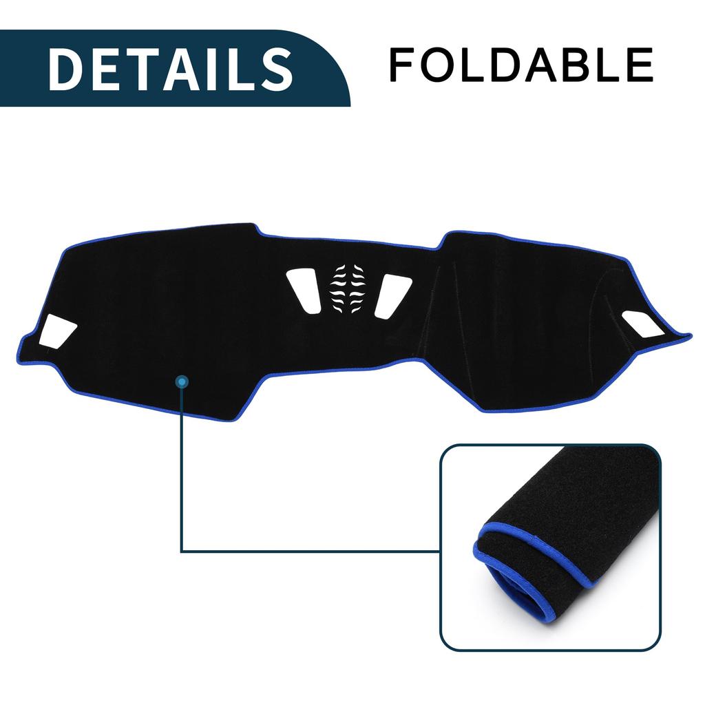 TUCKBOLD Compatible with BMW 4 Series Dashboard Car Dashboard Protective Interior Sun Polyester Black with Blue Set (without HUD) 2021, Mat, Cover,