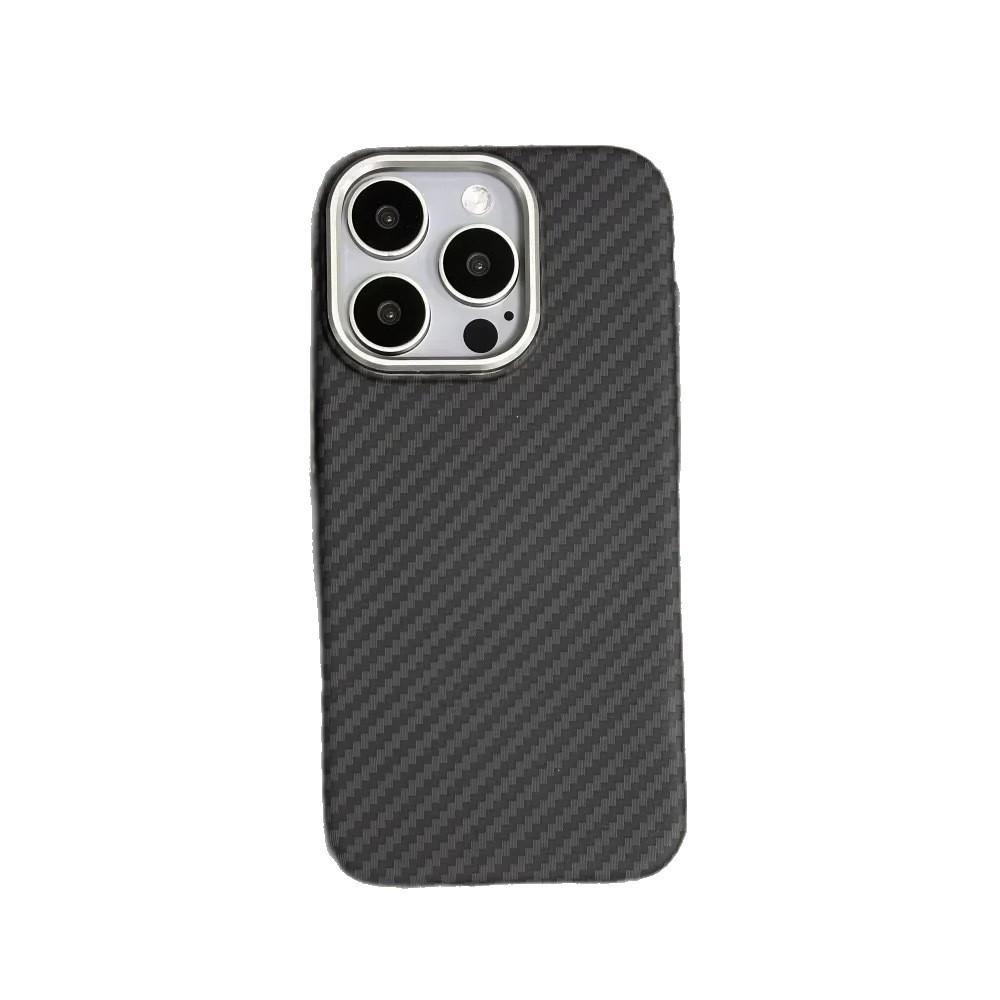 Applicable To IPhone 16 Track Kevlar Carbon Fiber Magnetic Phone Case Apple 15promax Anti Fall Protection Case