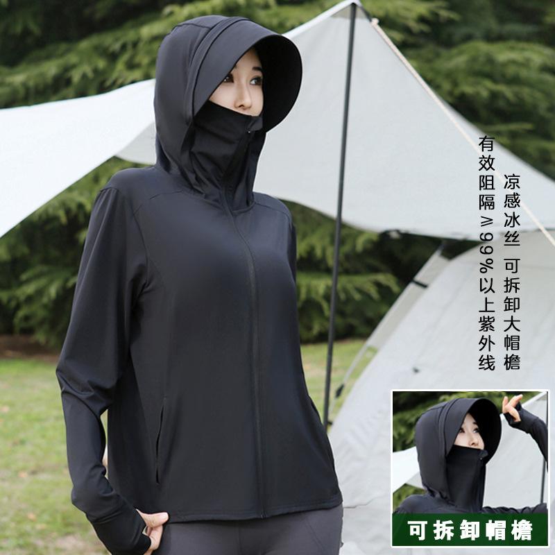 Breathable professional 1011 new sunscreen clothing women's summer hat mask integrated UV protection ice silk sunscreen clothing jacket